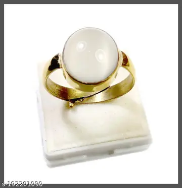 White Opal Adjustable Gold Ring
