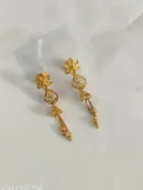 Gold-Plated Floral Jhumka Earrings