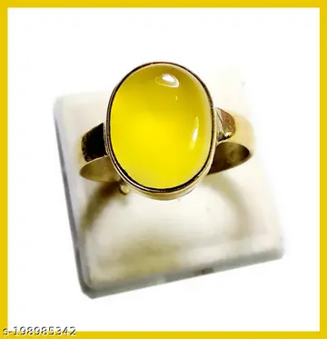 Yellow Oval Stone Gold Ring