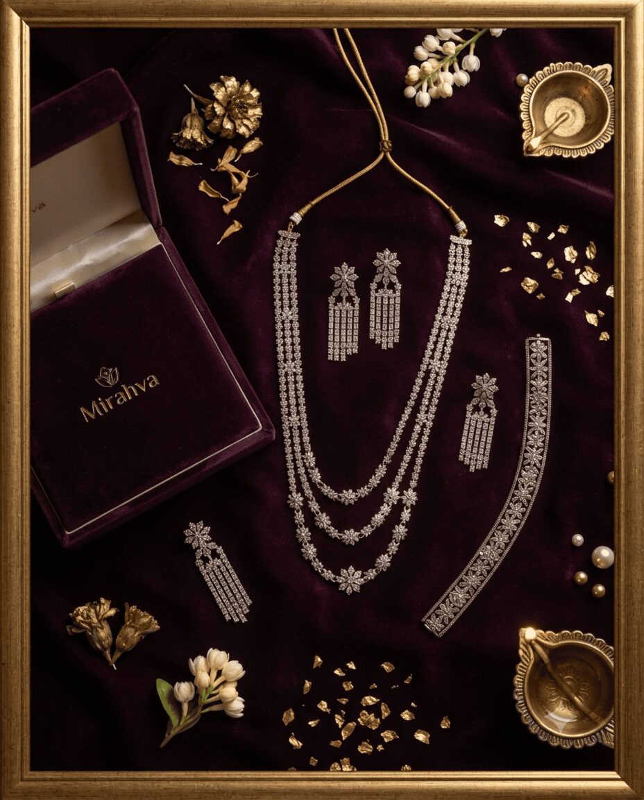 Mirahva Crystal Elegance Long Drop Necklace & Earrings Set - Image 4