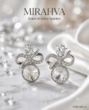 Mirahva Crystal Bow Stud Earrings – Silver Elegance Collection | Premium Crystal Silver-Plated Earrings for Women | Party, Wedding & Everyday Wear