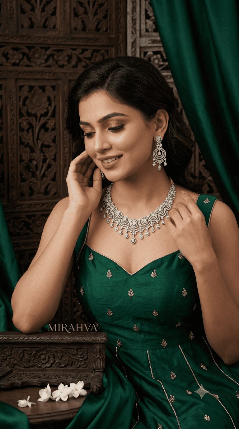 Mirahva Aurum Ruby Royal Bridal Necklace Set – Luxury Statement Necklace with Matching Earrings - Image 4
