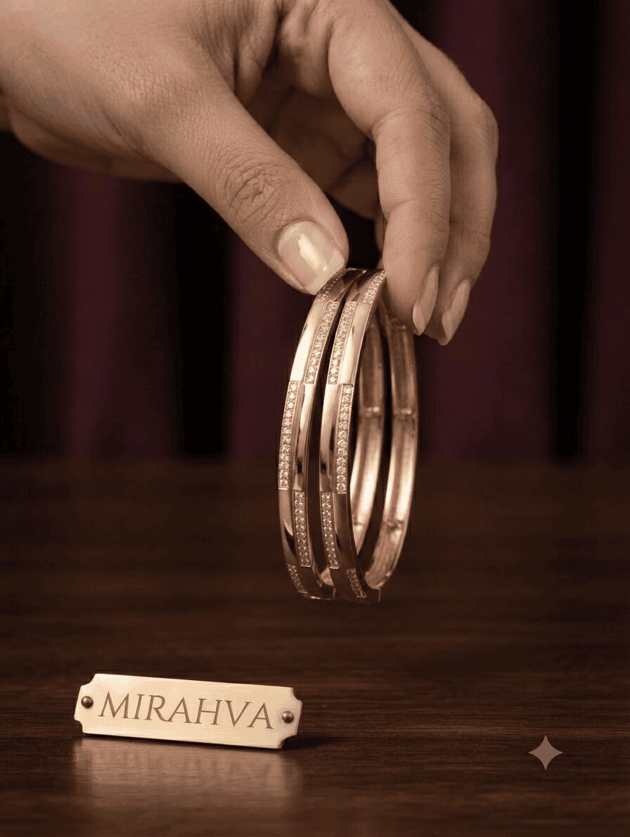 Mirahva Luxe Pavé Gold-Tone Open Bangle