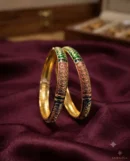 Mirahva Royal Multicolor Traditional Designer Bangles – Gold Tone, Green, Blue & Maroon