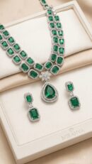 Mirahva Emerald Royale Crystal Statement Necklace Set