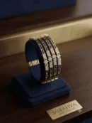 Mirahva Luxe Radiance Gold-Tone Crystal Multi-Layer Bangle Set for Women