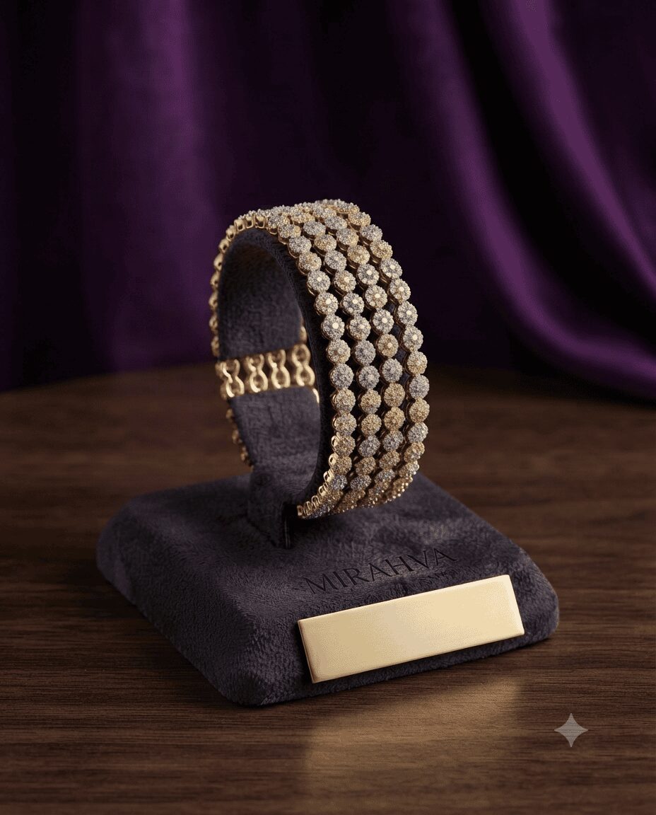 MIRAHVA Luxury Multi-Row Gold-Tone Statement Bracelet - Image 7