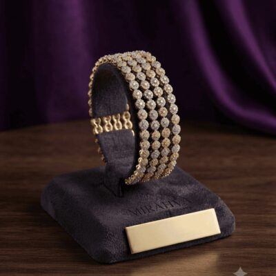MIRAHVA Luxury Multi-Row Gold-Tone Statement Bracelet