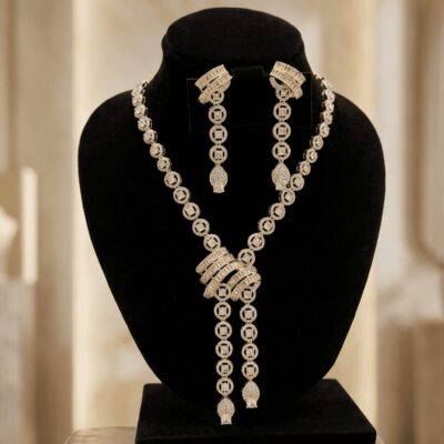 Mirahva Luxe Radiance Gold-Tone Necklace & Earrings Set
