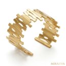 Mirahva Luxe Gold Geometric Open Cuff Bracelet for Women | Premium Adjustable Statement Cuff | Modern Designer Fashion Jewelry