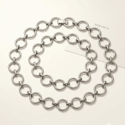Minimalist Silver-Tone Chain Belt