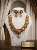 Mirahva Luxe Floral Gold-Tone Statement Necklace & Earrings Set for Women