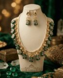Mirahva Emerald Royale Pearl & Gold Statement Jewelry Set