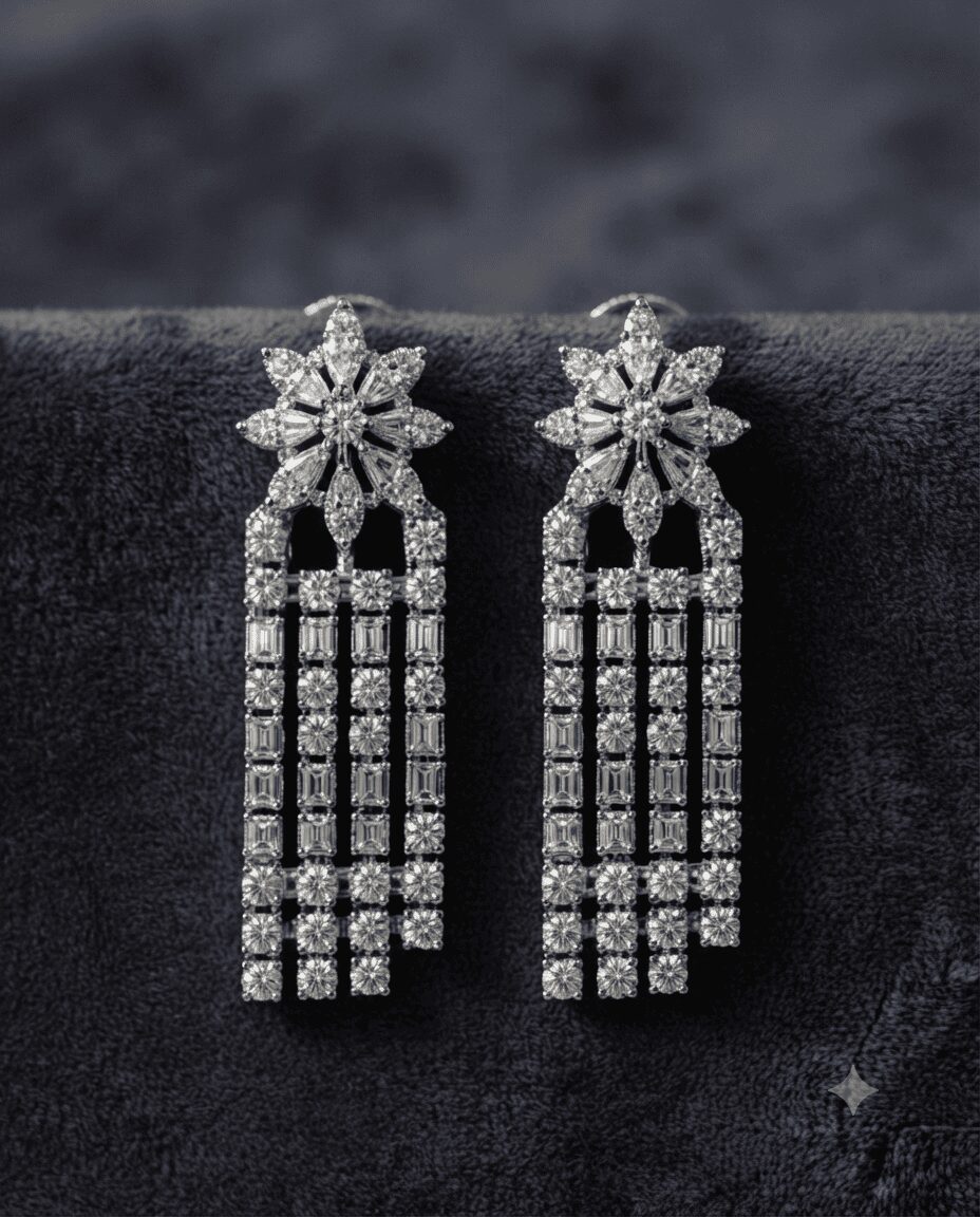 Mirahva Crystal Elegance Long Drop Necklace & Earrings Set - Image 6
