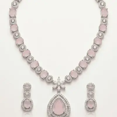 Mirahva Royal Blush Crystal Jewelry Set