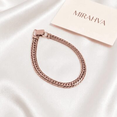 Modern Rose Gold Link Bracelet