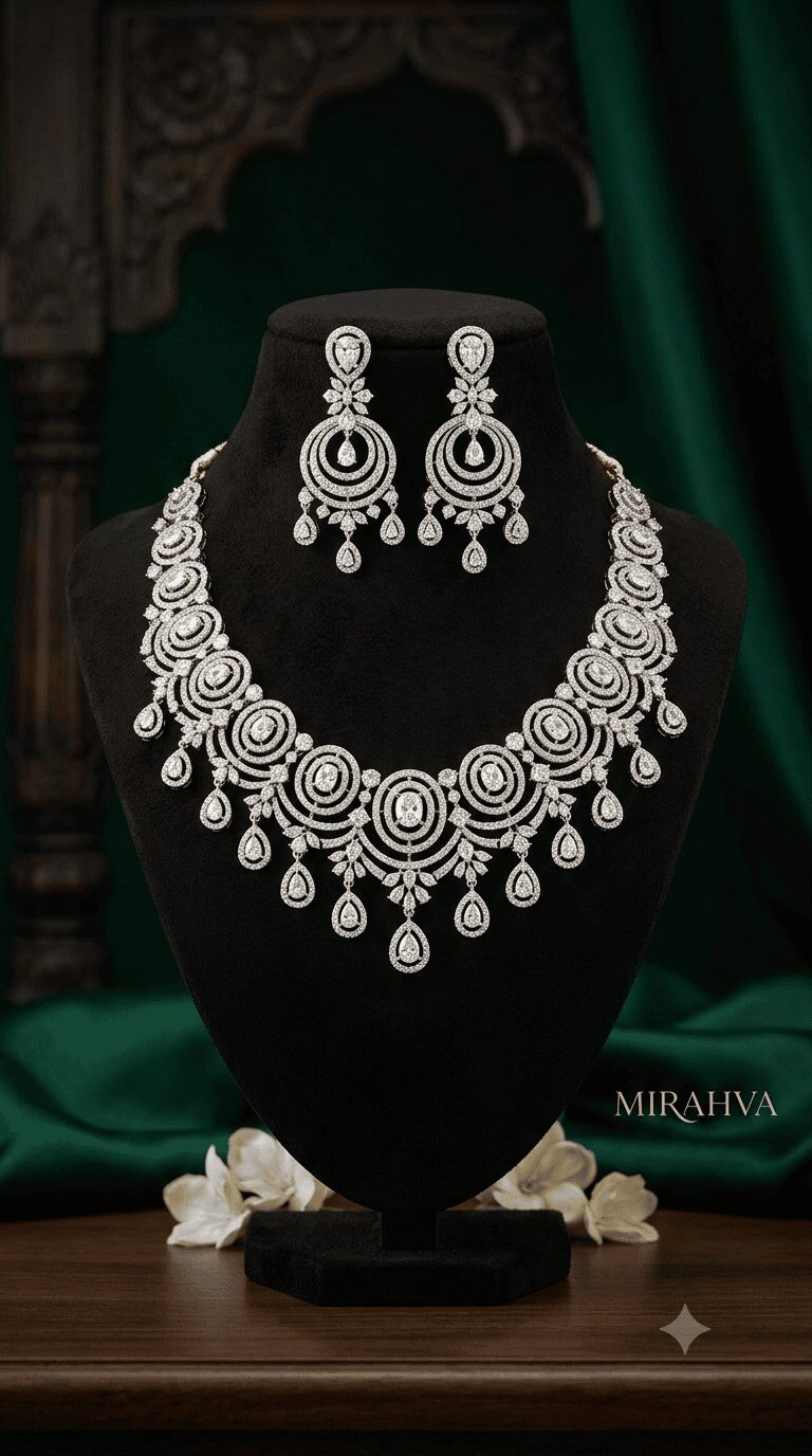 Mirahva Aurum Ruby Royal Bridal Necklace Set – Luxury Statement Necklace with Matching Earrings - Image 7