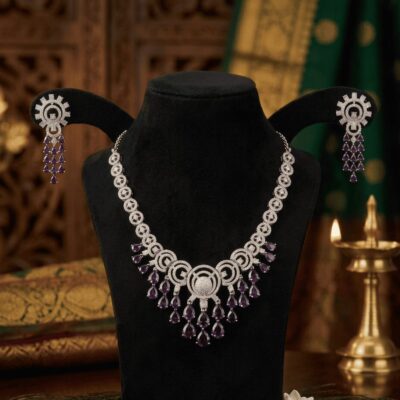 Mirahva Royal Amethyst Aura Statement Jewelry Set