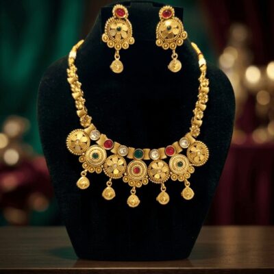 Mirahva Royal Heritage Gold Statement Jewelry Set