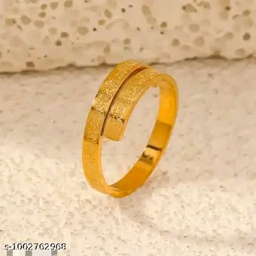 Gold Engraved Adjustable Ring