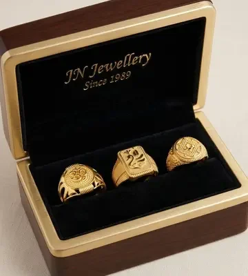 Vintage Gold Religious Rings Set