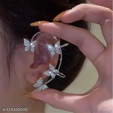 American Diamond Butterfly Ear Cuffs