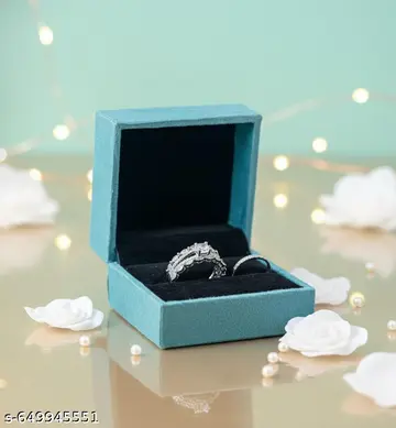 Crystal Silver Ring Set