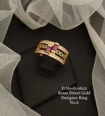 Designer Brass Gold Ring