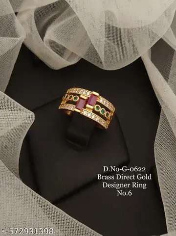 Designer Brass Gold Ring