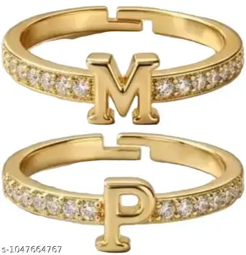 Crystal Initial M and P Ring Set