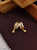 Gold-Plated Stone Jhumka Earrings
