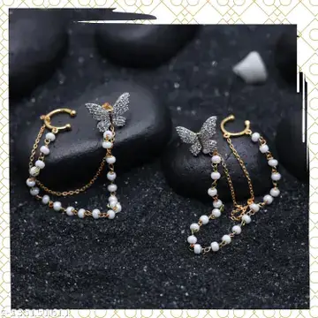 Butterfly Pearl Chain Ear Chains