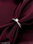 Silver Solitaire Ring on Silk