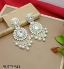 Kundan Pearl Chandbali Earrings