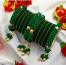 Green Velvet Chooda with Beaded Latkans