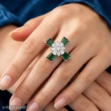 Green Cross Diamond Ring