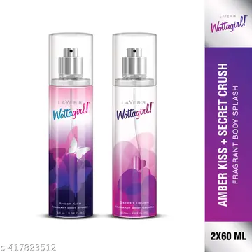 Layer’r Wottagirl Amber Kiss + Secret Crush Fragrance & Body Splash Duo 2 x 60 ML