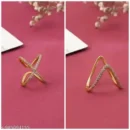 Gold Crystal Cross Ring Duo