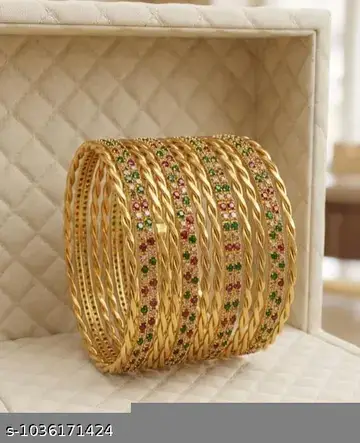 Twisted Gold Bangle Set