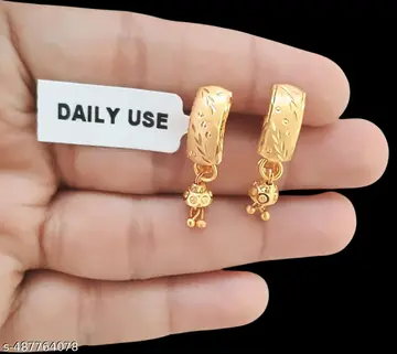 Gold-Plated Daily Wear Bali Earrings
