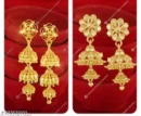 Gold-Plated Triple Tier Jhumka Earrings