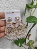 Chandbali Pearl Drop Earrings