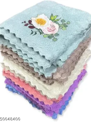 Embroidered Rose Face Towel Set