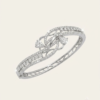 Mirahva Luxe Crystal Floral Open Cuff Bracelet for Women
