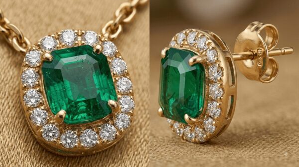 Mirahva Emerald Royale Gold-Tone Statement Jewellery Set