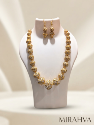 Mirahva Royal Radiance Gold-Tone Statement Necklace & Earrings Set