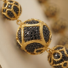 Mirahva Black & Gold Royal Beaded Necklace Set with Matching Earrings
