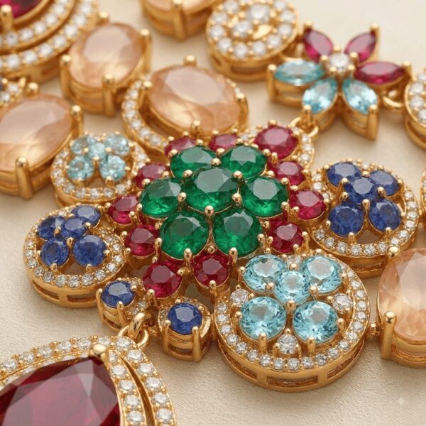 Mirahva Multicolor Royal Radiance Statement Jewelry Set