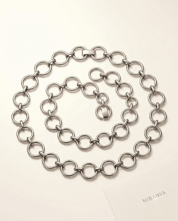 Minimalist Silver-Tone Chain Belt