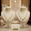 Mirahva Artisan Beaded Statement Necklace – Aqua Blue, Coral & Teardrop Pendant